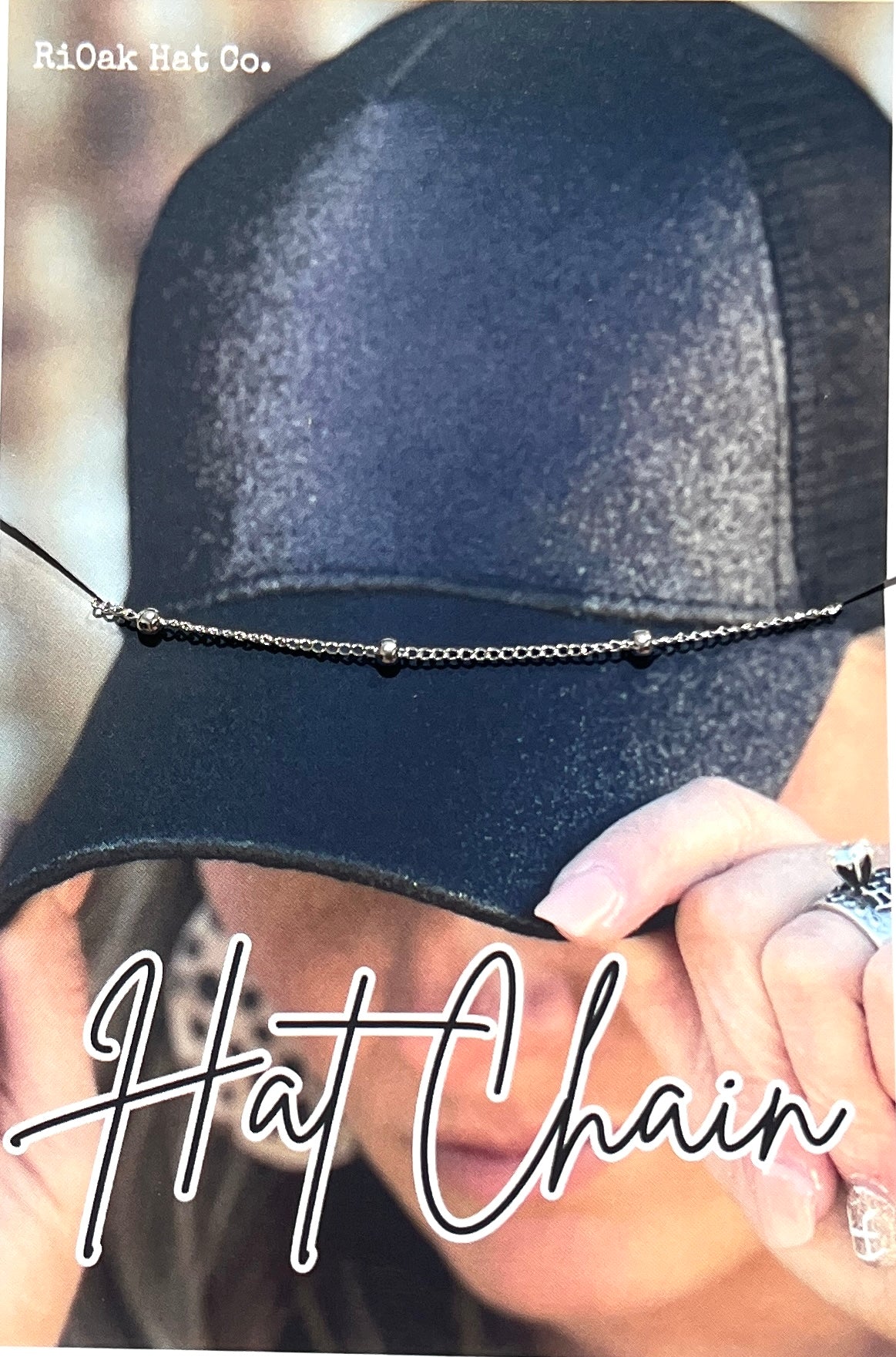 Single Strand Silver Dot Link Hat Chain