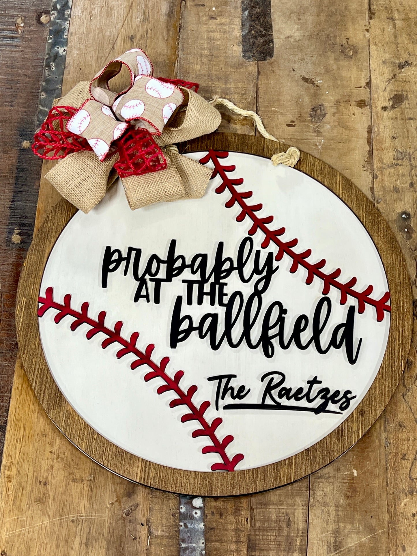 Probably at the Ballfield (Baseball) Doorhanger