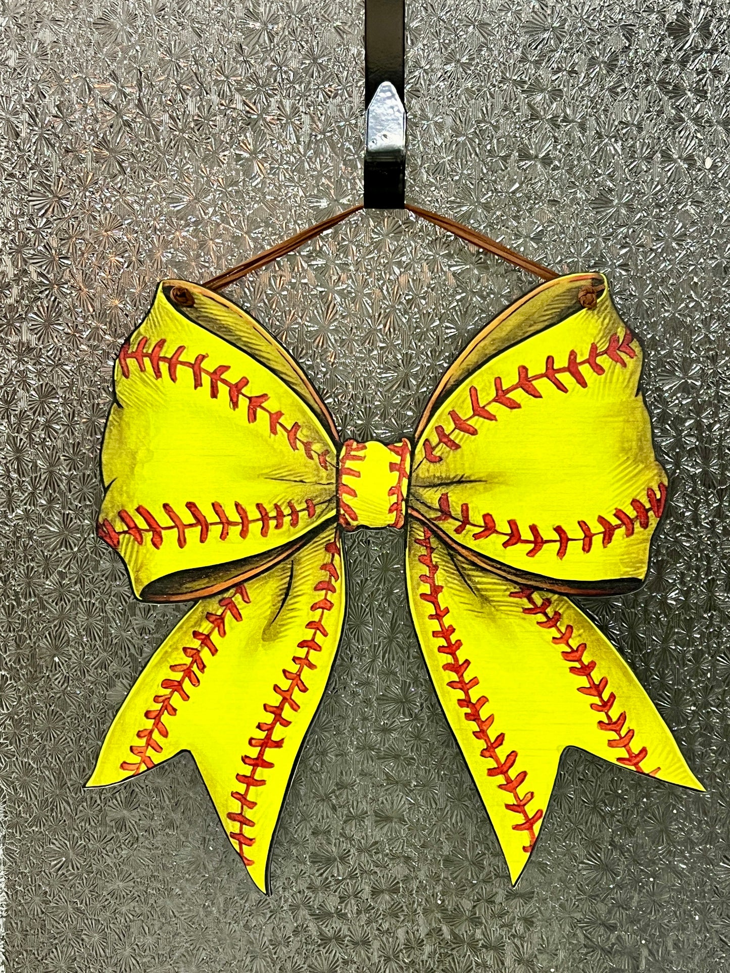 Softball Bow Doorhanger