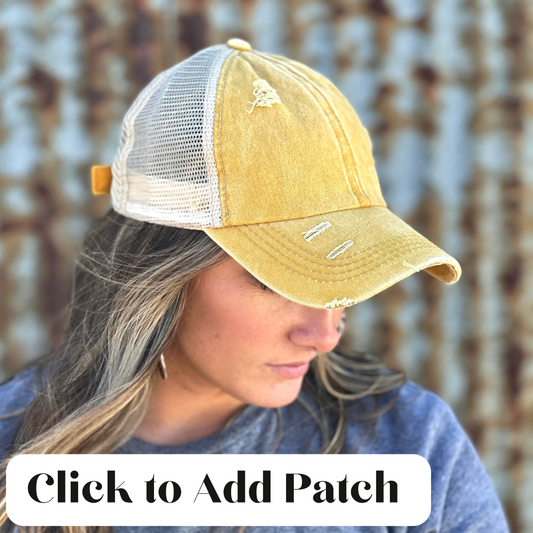 Mustard Distressed Cap