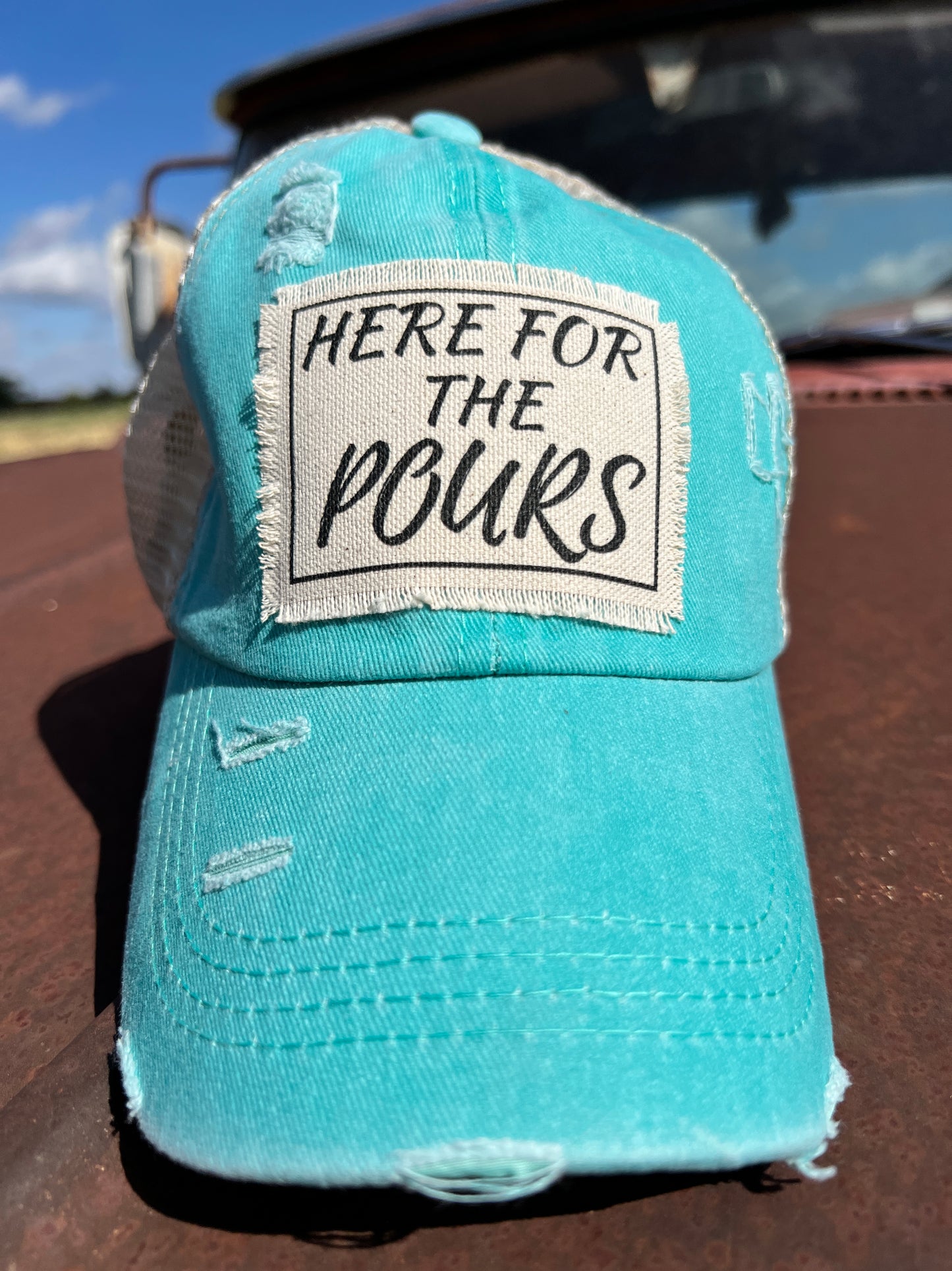 Here for the Pours Teal Baseball Cap