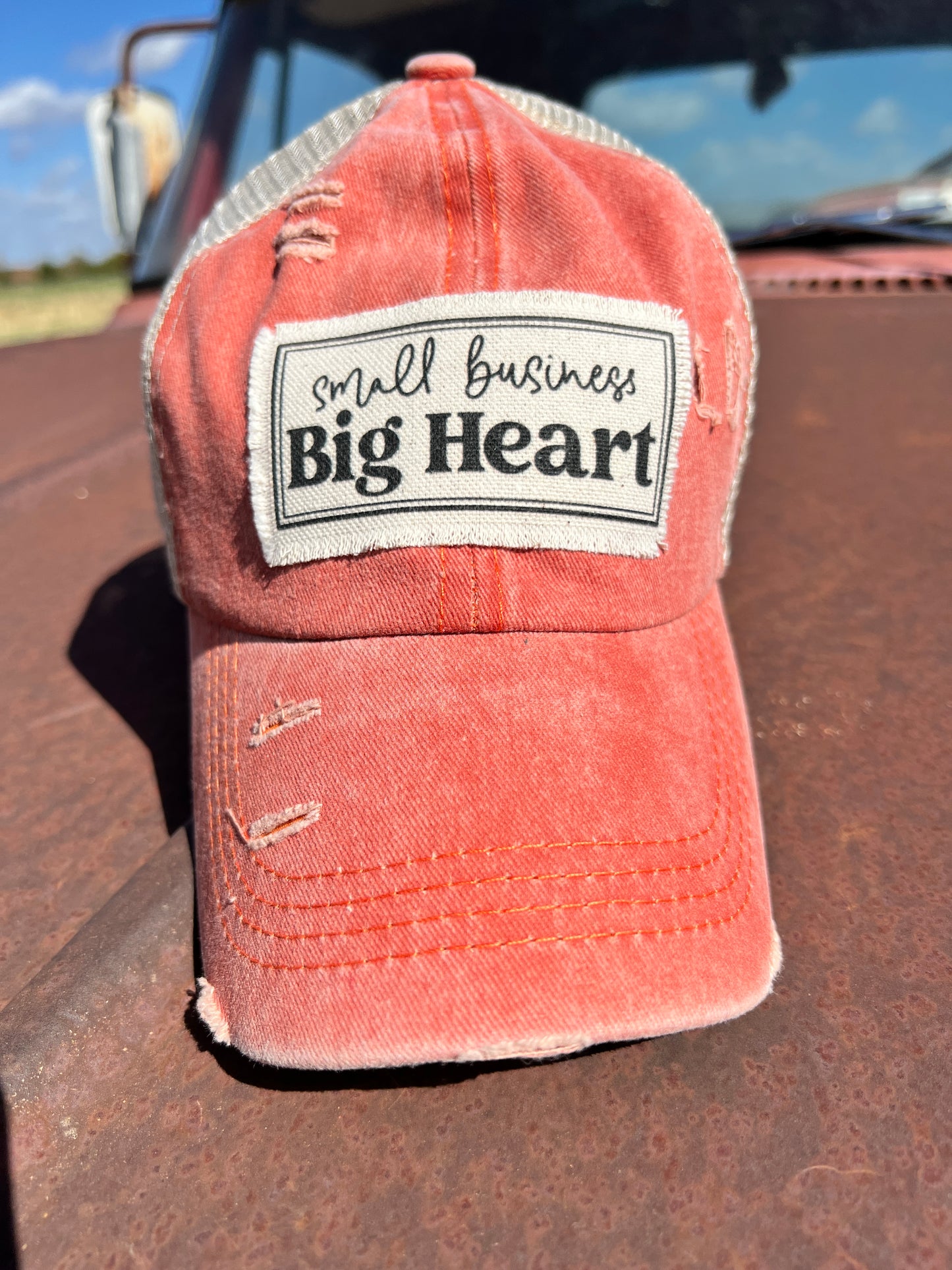 Small Business Big Heart Orange Baeball Cap